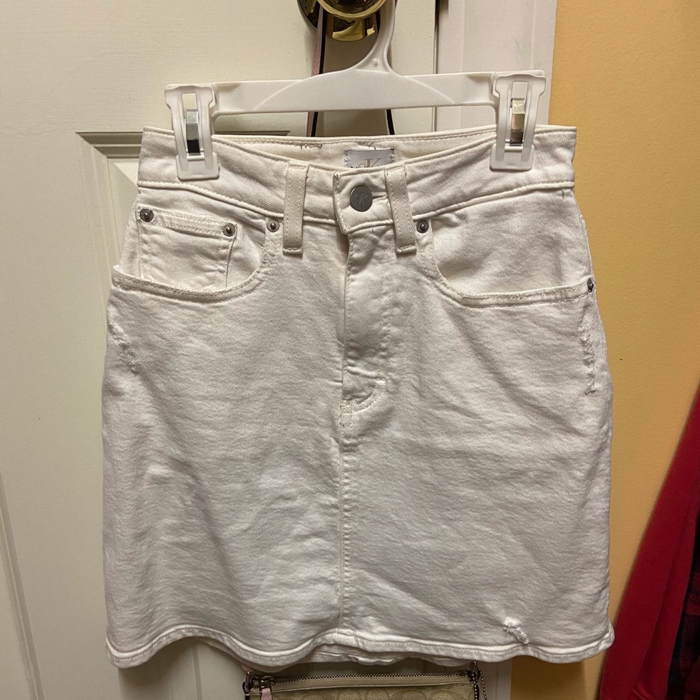 White Calvin Klein Denim Skirt